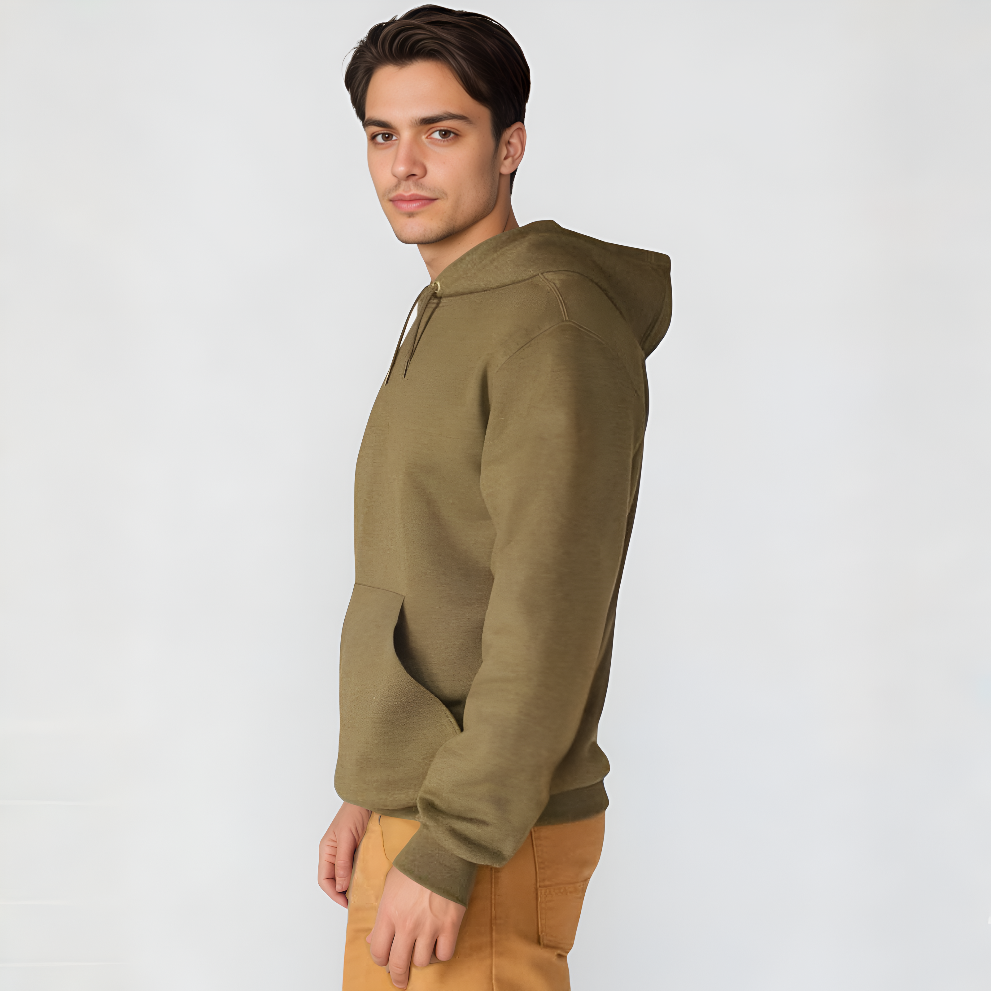 Midweight Pullover Hoodie with Graphic Logo Sleeve