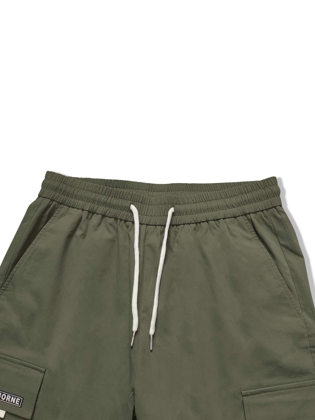 Letter Graphic Flap Pocket Cargo Pants-Vacay Outfit