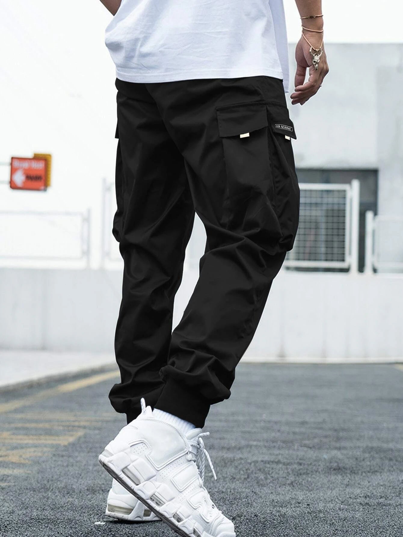 Letter Graphic Flap Pocket Cargo Pants-Vacay Outfit