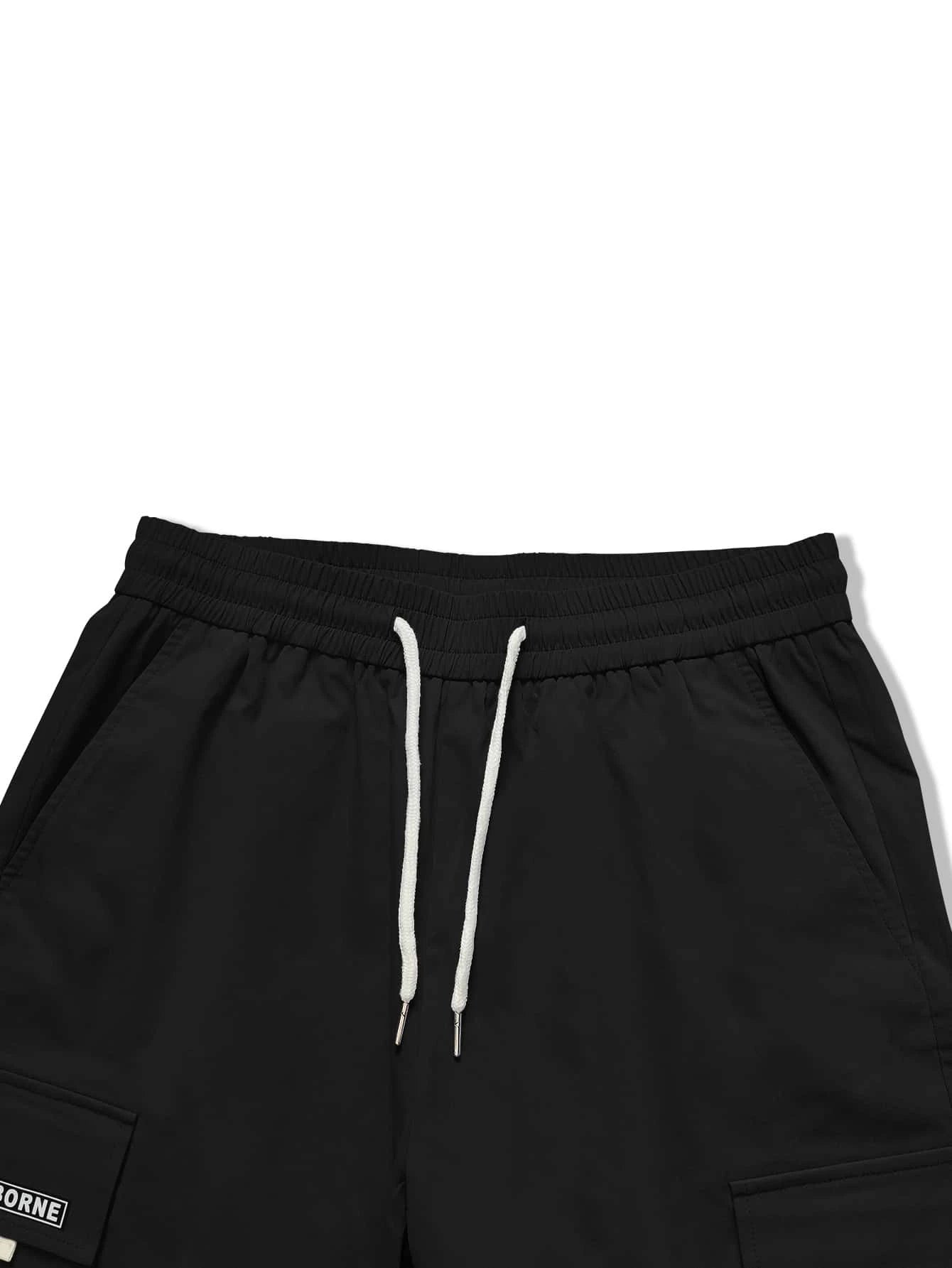 Letter Graphic Flap Pocket Cargo Pants-Vacay Outfit