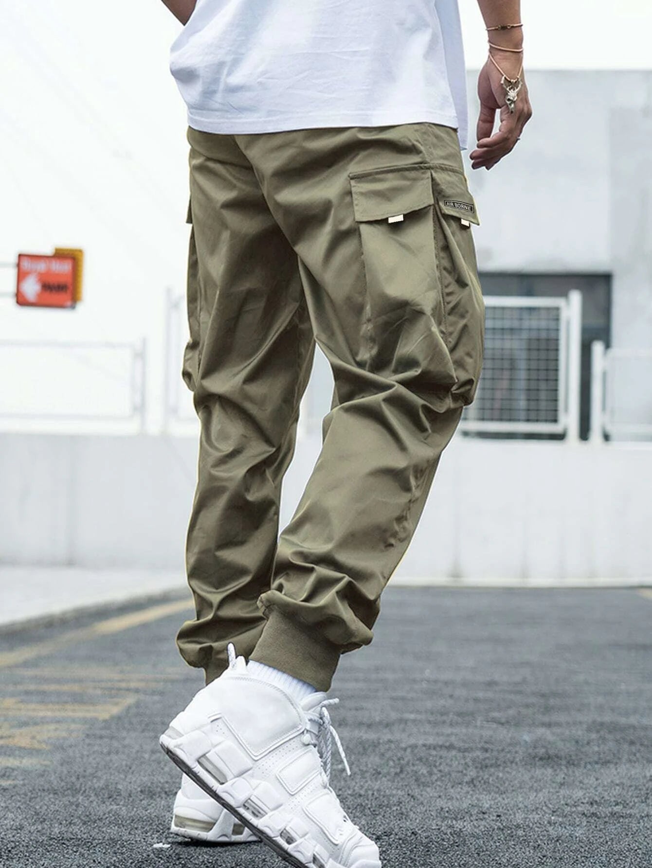 Letter Graphic Flap Pocket Cargo Pants-Vacay Outfit