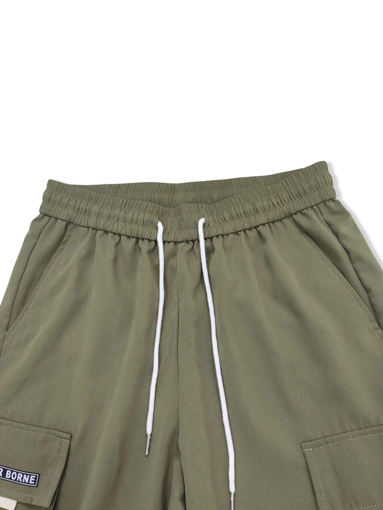 Letter Graphic Flap Pocket Cargo Pants-Vacay Outfit