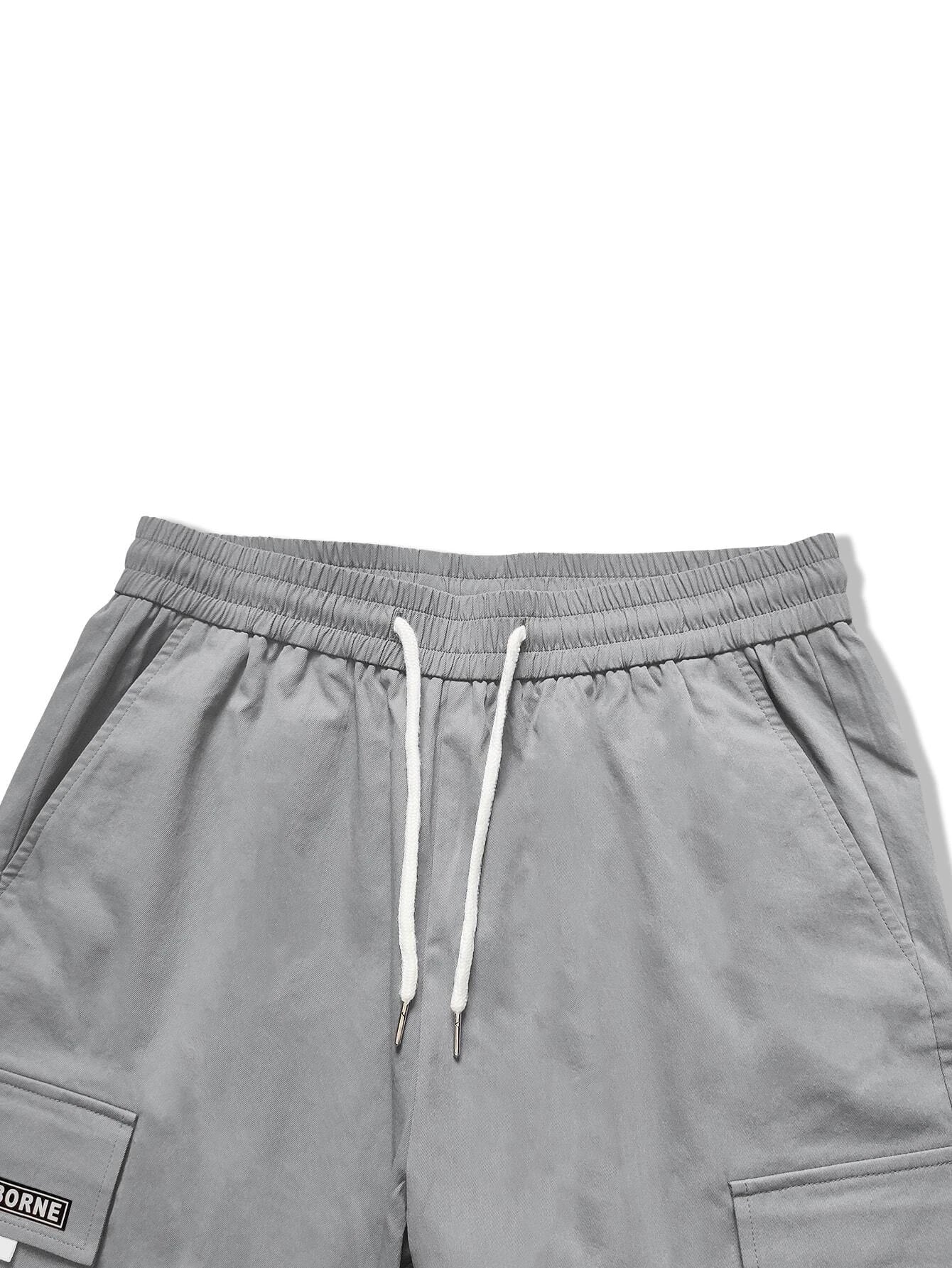 Letter Graphic Flap Pocket Cargo Pants-Vacay Outfit