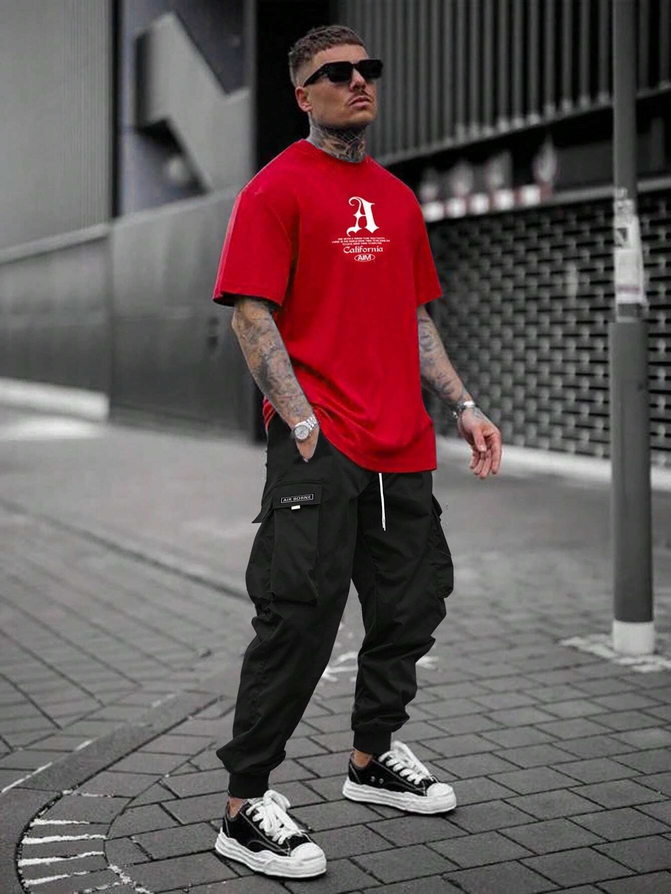 Letter Graphic Flap Pocket Cargo Pants-Vacay Outfit