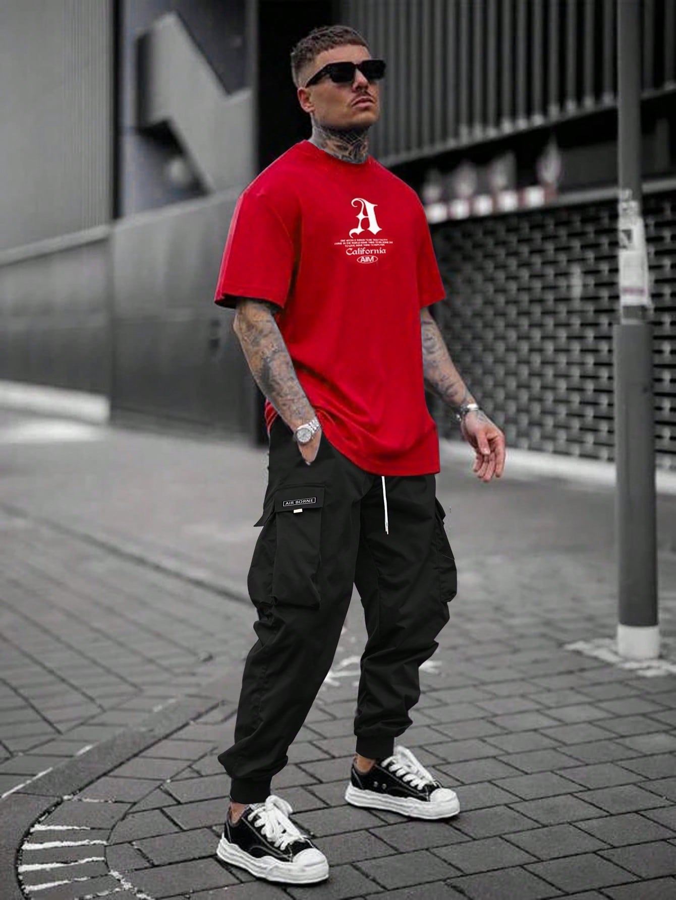 Letter Graphic Flap Pocket Cargo Pants-Vacay Outfit