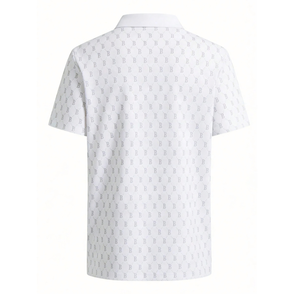 Loose Fit Printed Short Sleeve Polo Shirt For Men