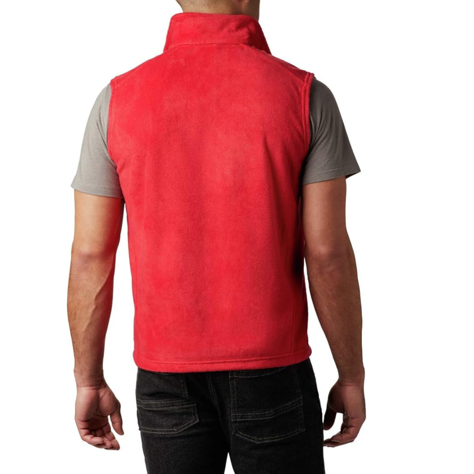 Full Zip Fleece Vest With Zippered Pockets For Men