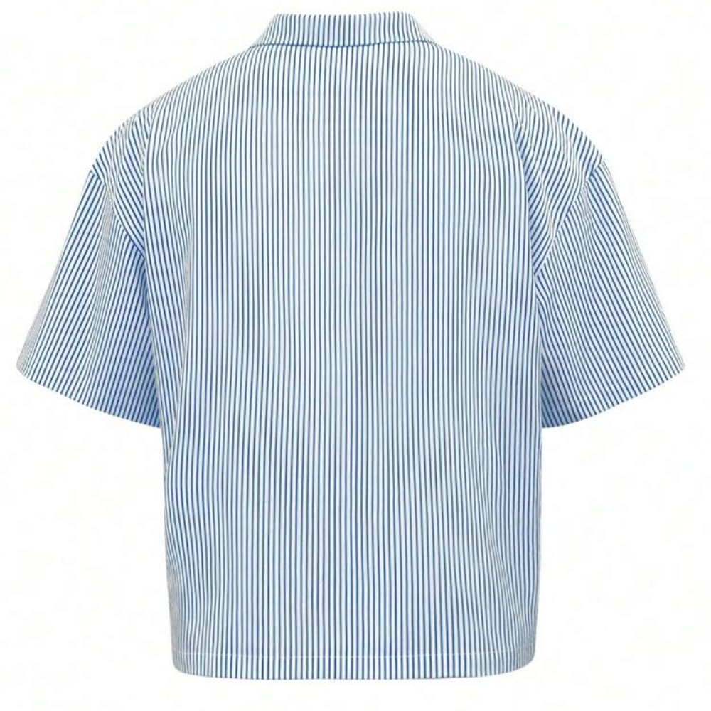 Striped Minimalist Casual Long Sleeve Button Up Shirt For Men