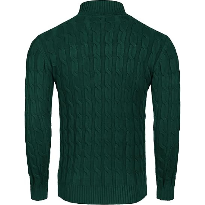 Casual Slim Fit Sweater With Twisted Knitted Design For Men