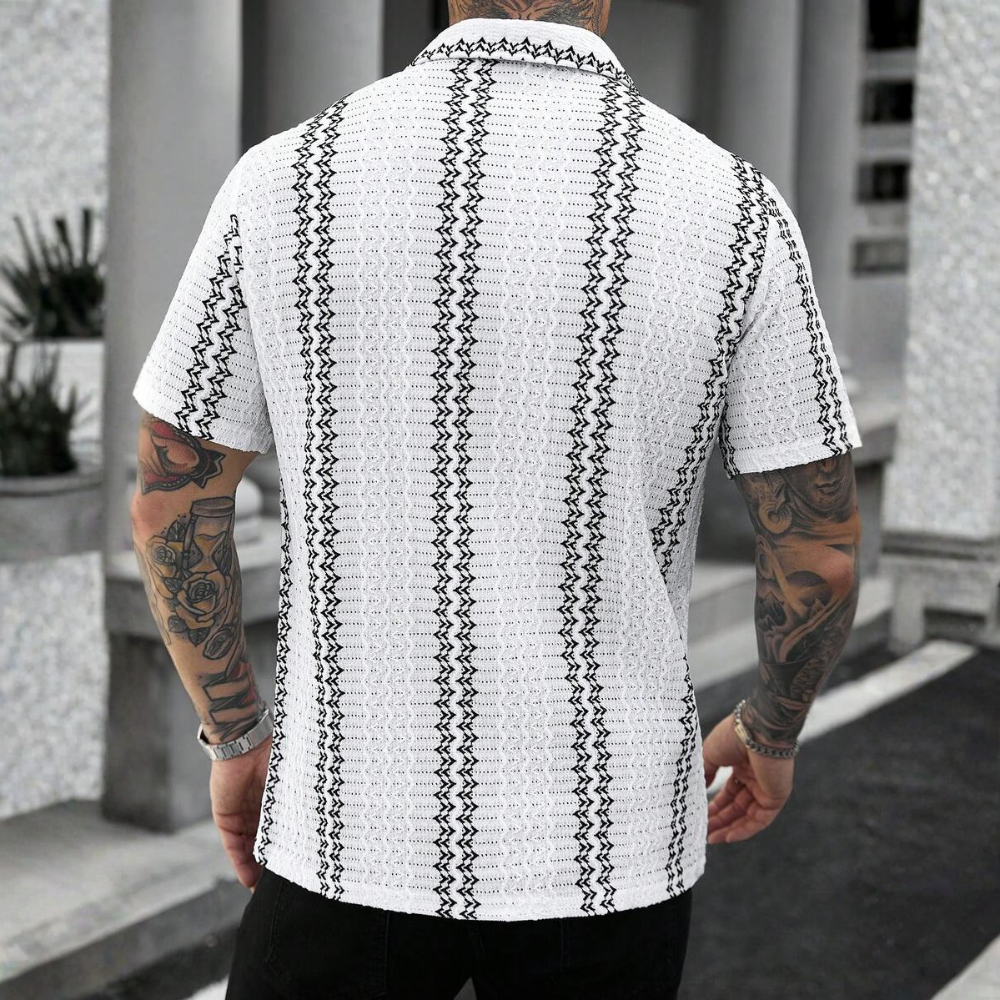Casual Short Loose Sleeve Textured Sleeve Shirt For Men