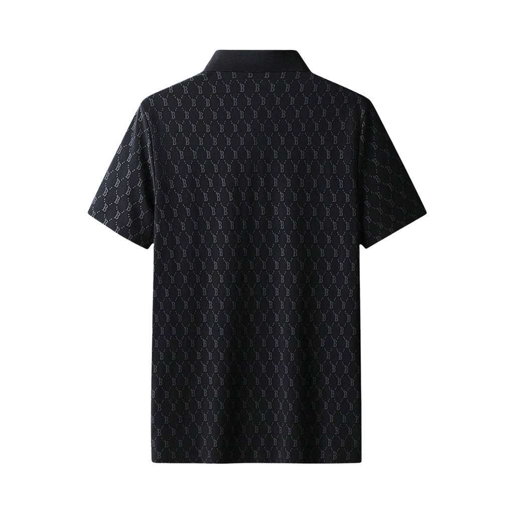 Loose Fit Printed Short Sleeve Polo Shirt For Men