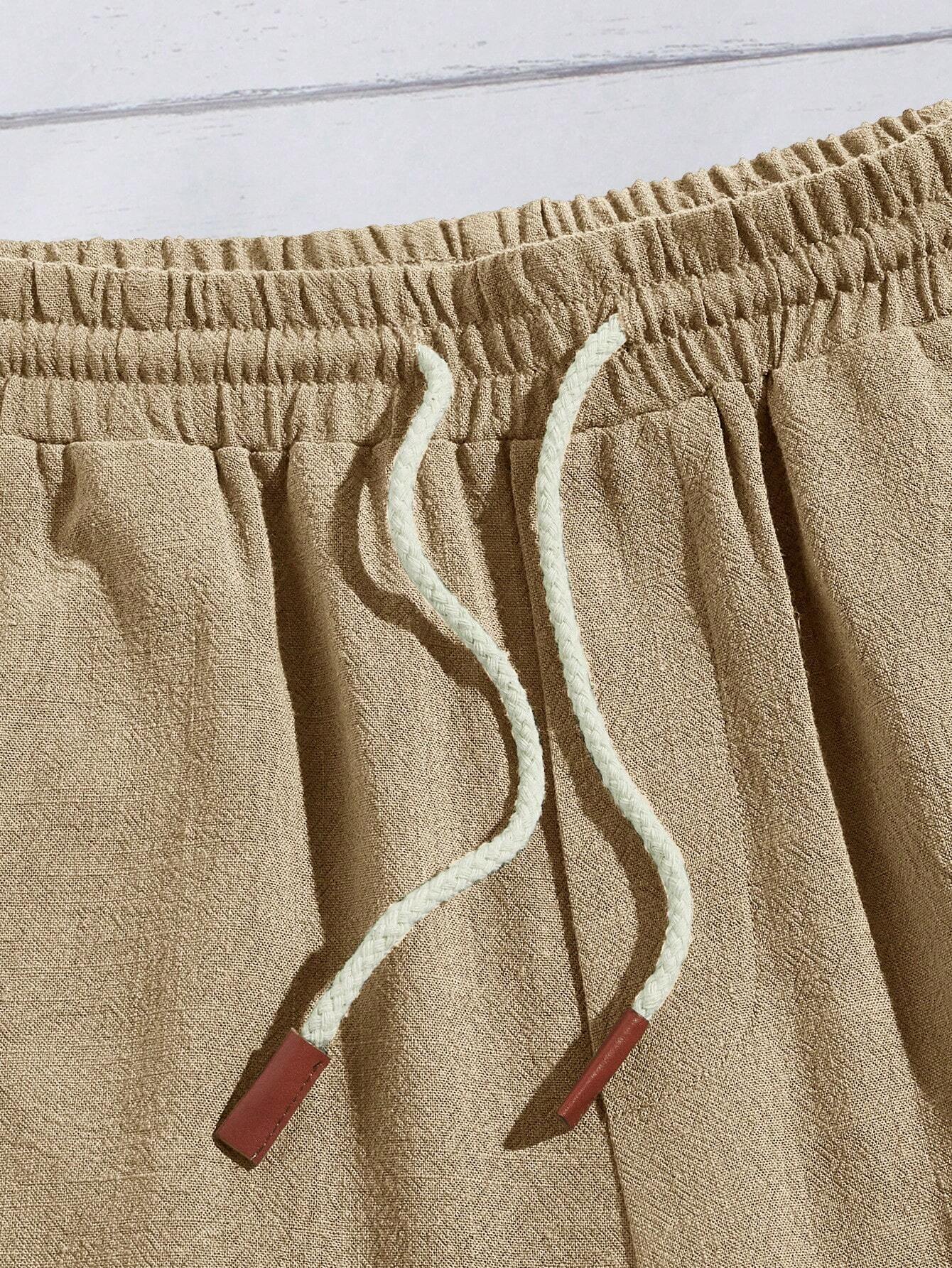 Natural Linen Shorts-Vacay Outfit