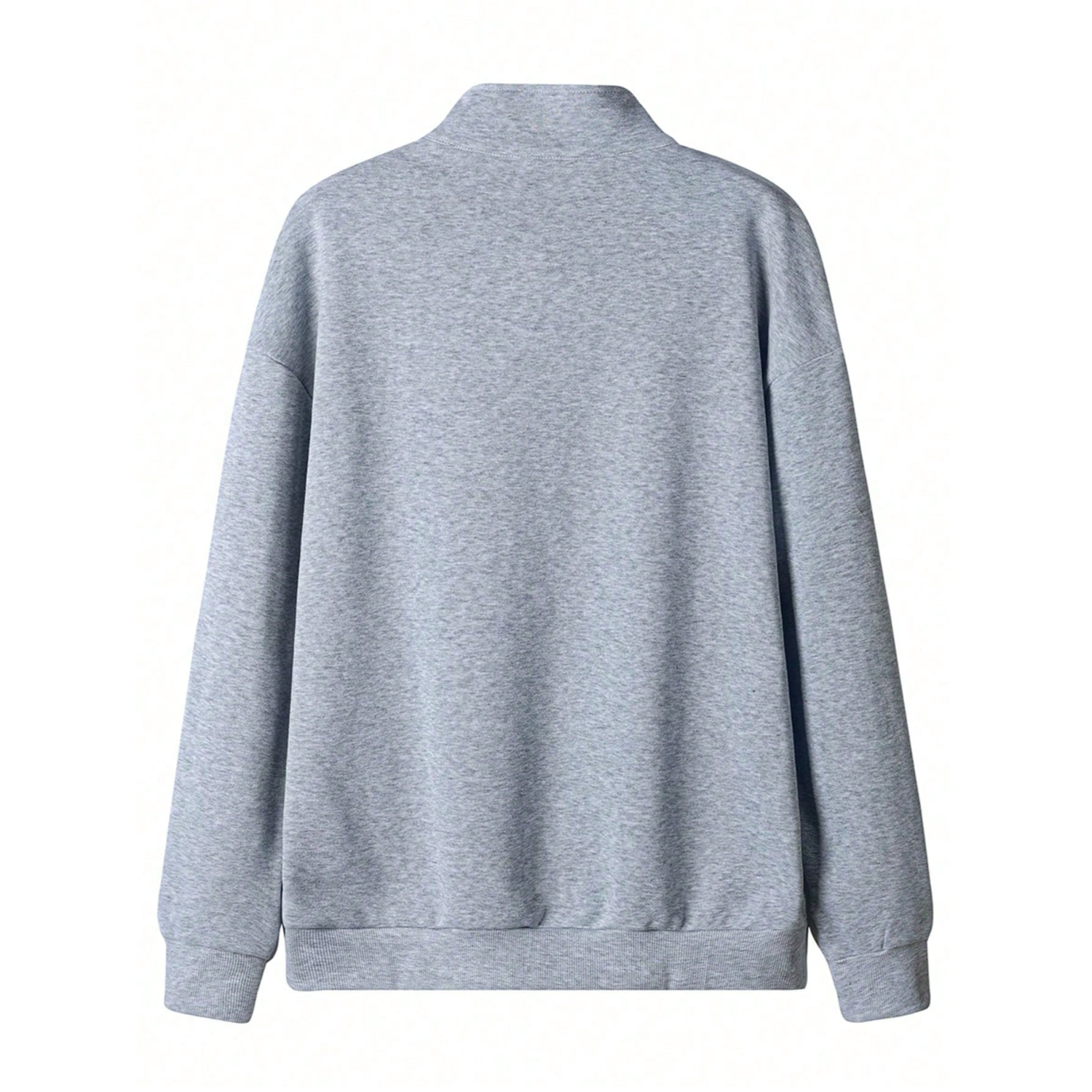 Stand Collar Zipper Half Placket Long Sleeve Sweatshirt For Men