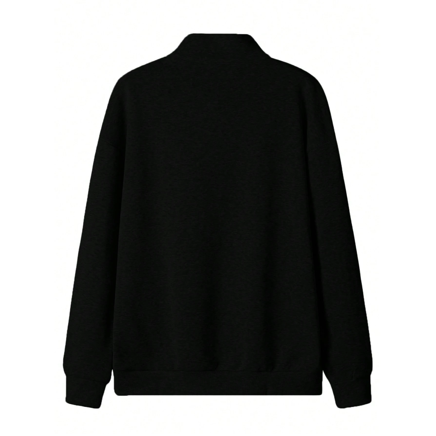 Stand Collar Zipper Half Placket Long Sleeve Sweatshirt For Men