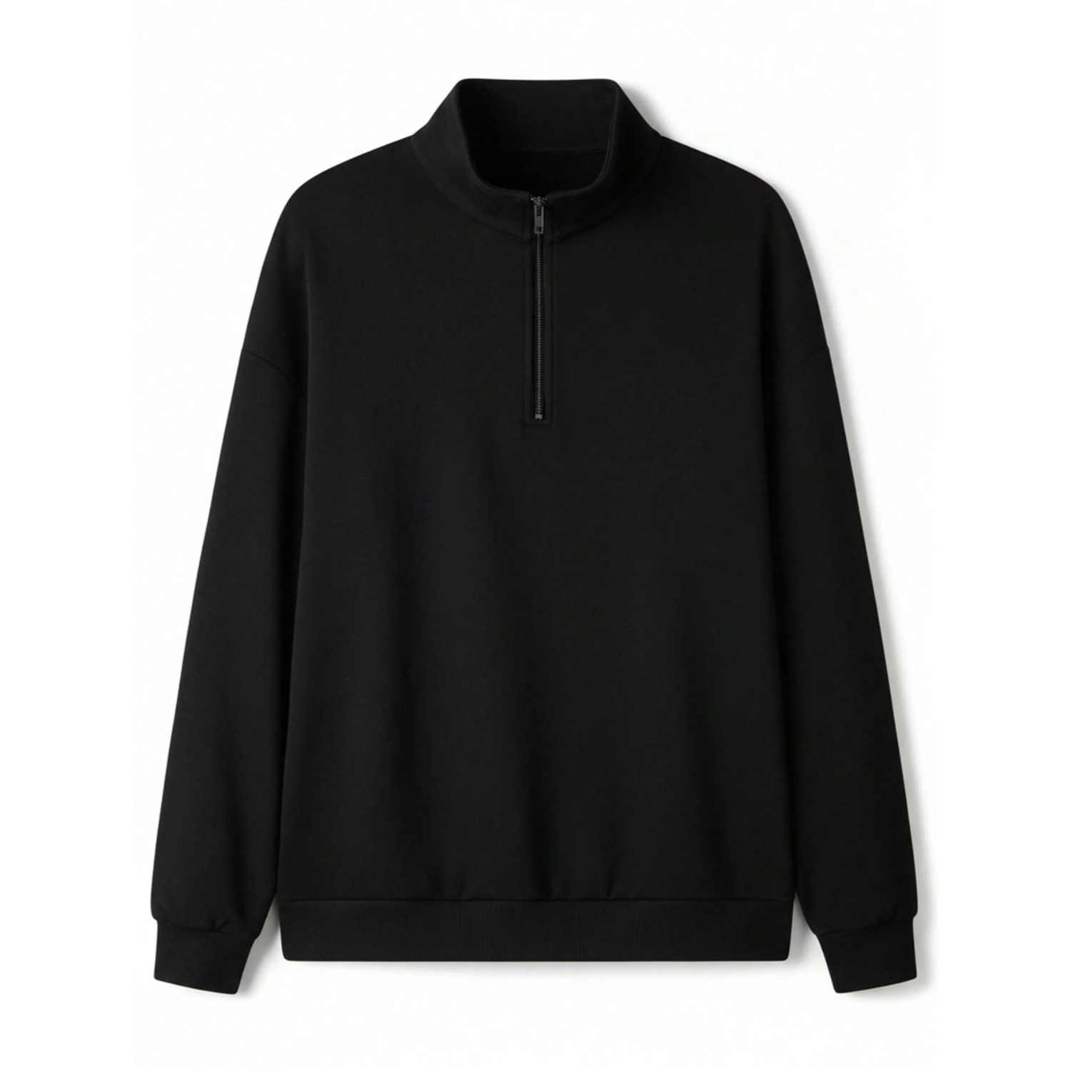 Stand Collar Zipper Half Placket Long Sleeve Sweatshirt For Men
