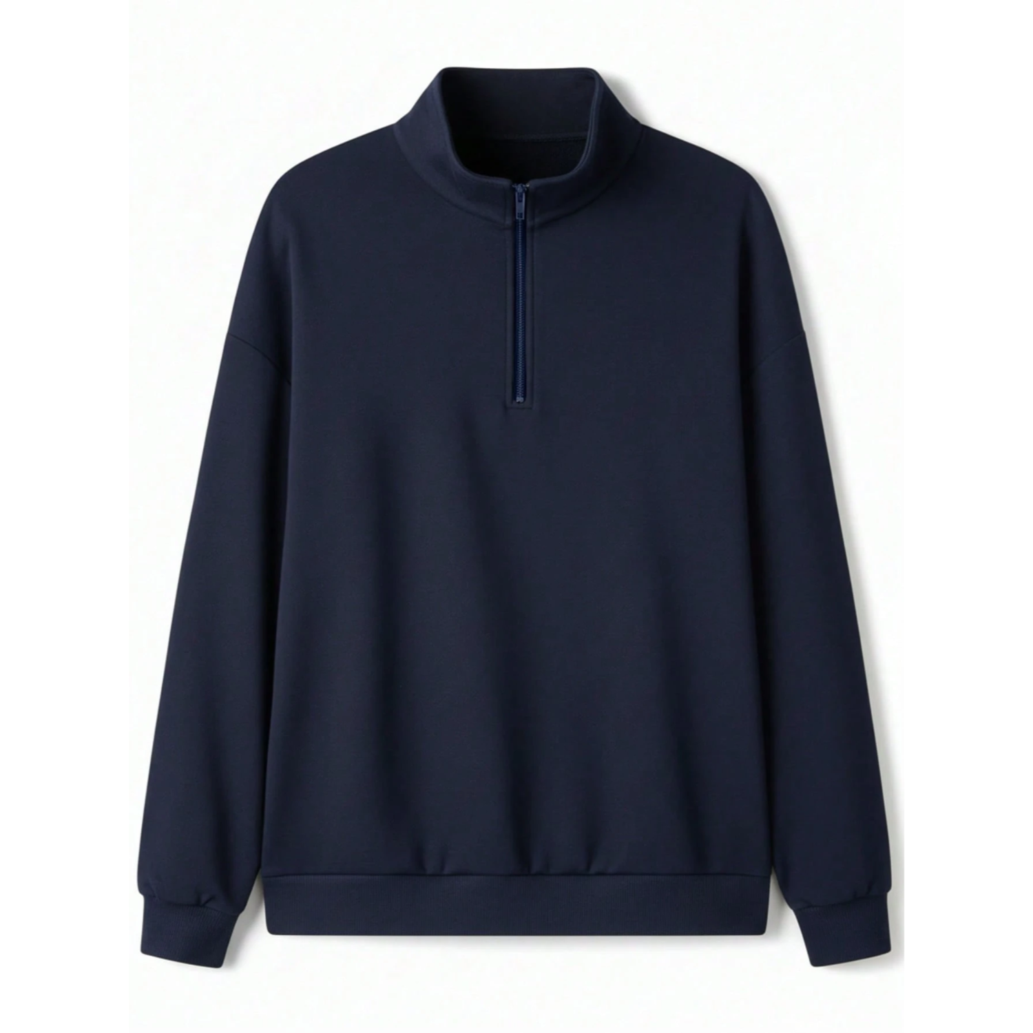 Stand Collar Zipper Half Placket Long Sleeve Sweatshirt For Men