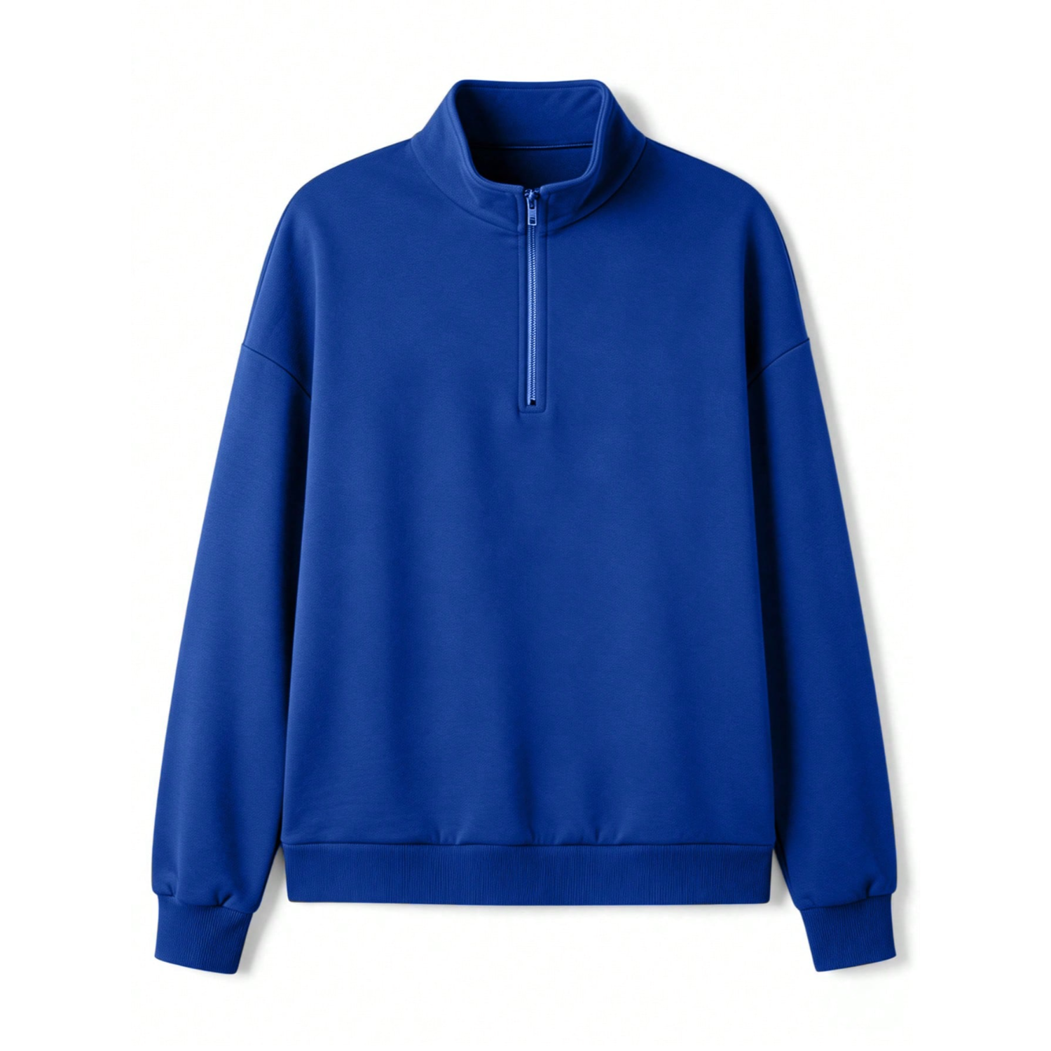 Stand Collar Zipper Half Placket Long Sleeve Sweatshirt For Men