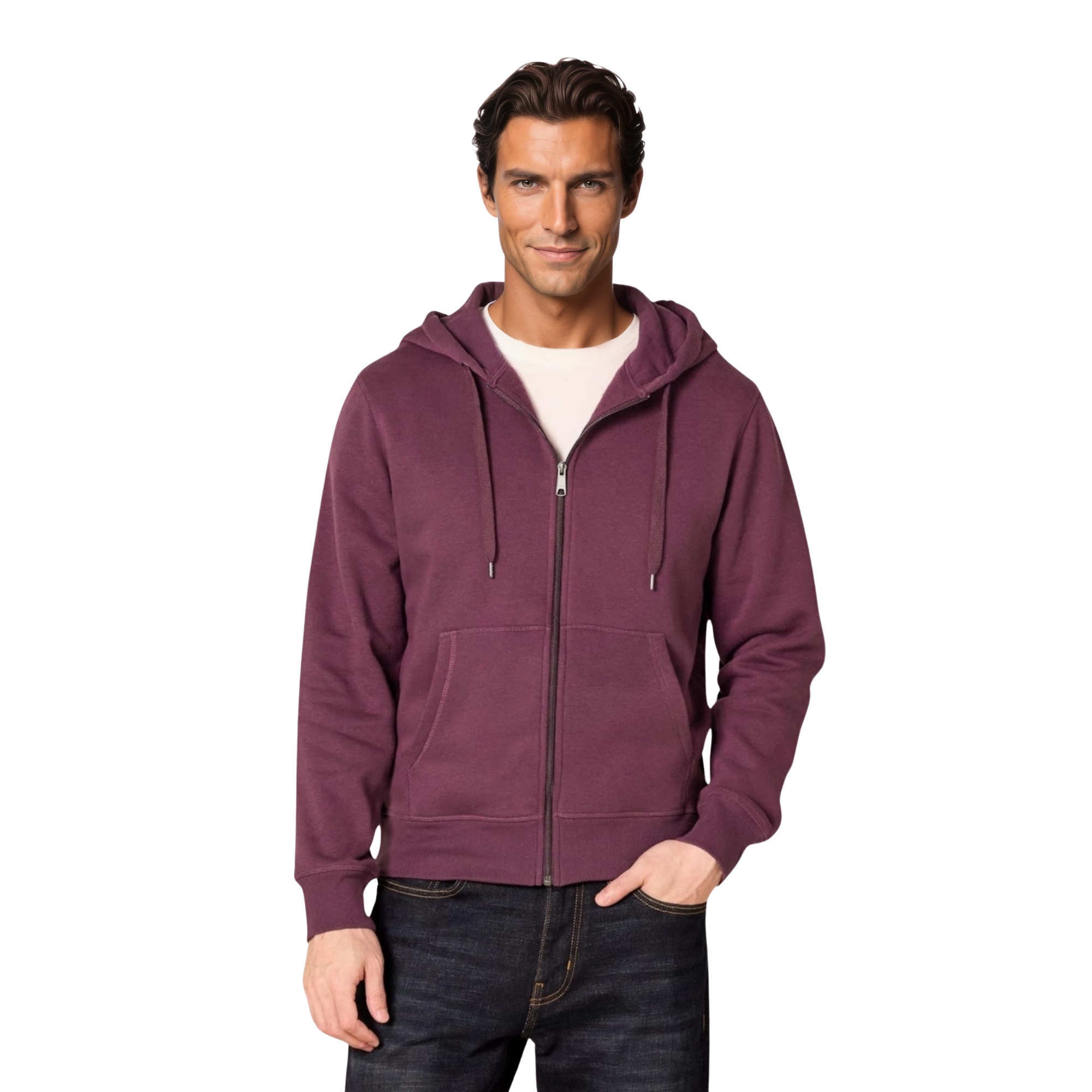 Full Zip Fleece Hoodie Jacket for Men