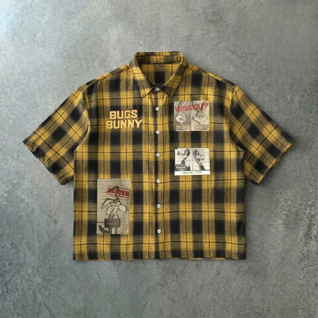 Oversized Short Sleeve Button Down Collared Shirt For Men