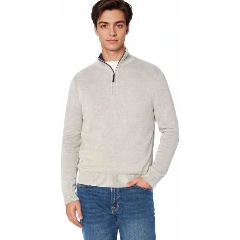 Classic Fit Quarter Zip Knit Sweater