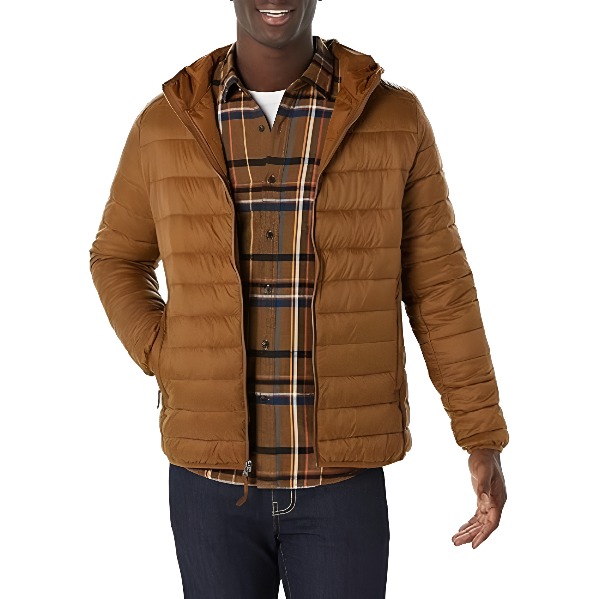 Men's Lightweight Water-Resistant Packable Hooded Puffer Jacket