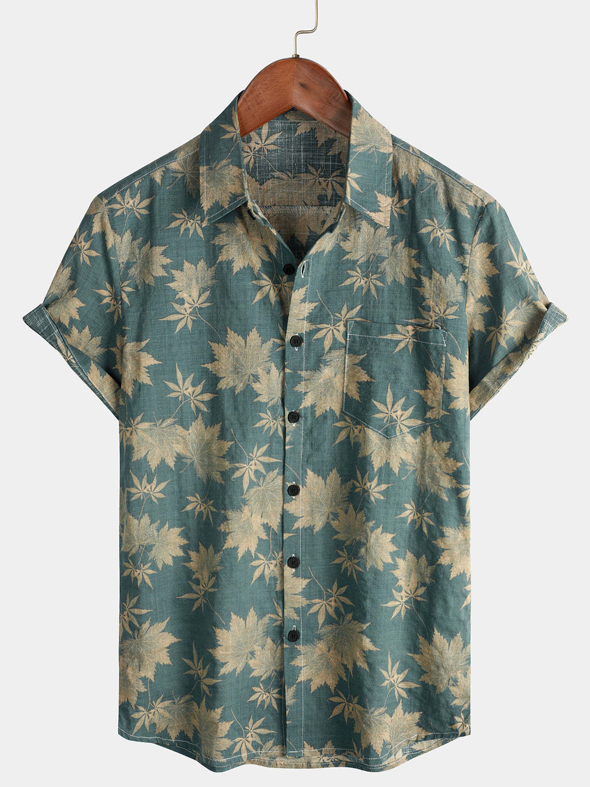 Men Floral Vintage Cotton Shirt-Vacay Outfit