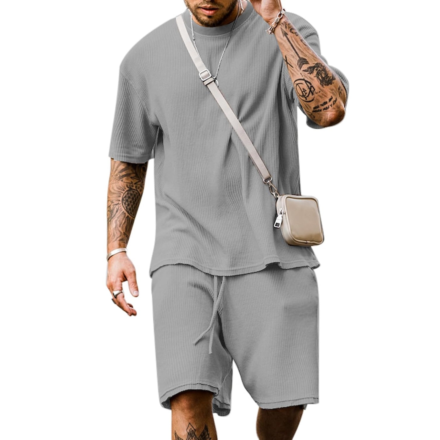 Casual Summer Shorts And Shirt Set For Men