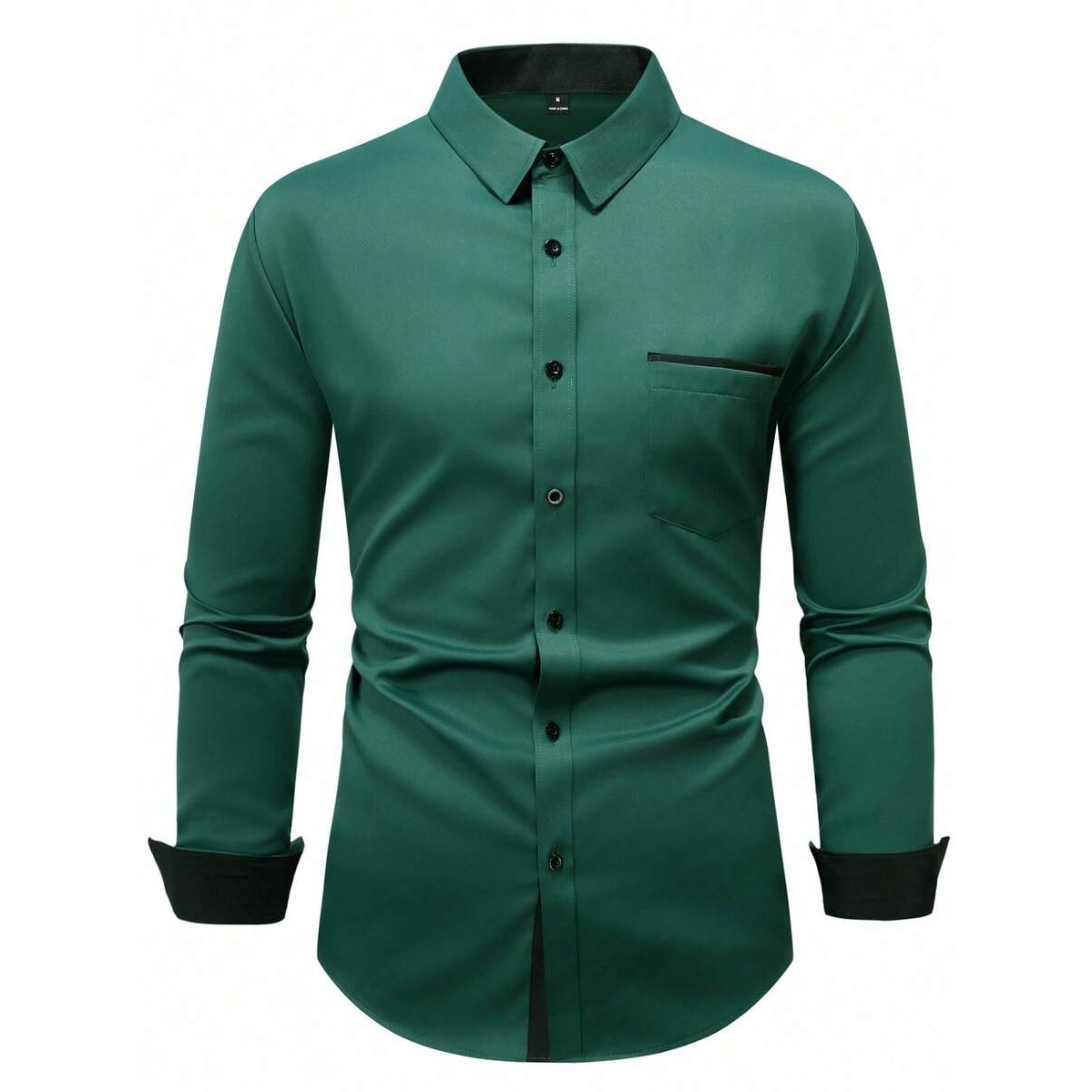 Solid Colored Front Pocket Long Sleeve Shirt