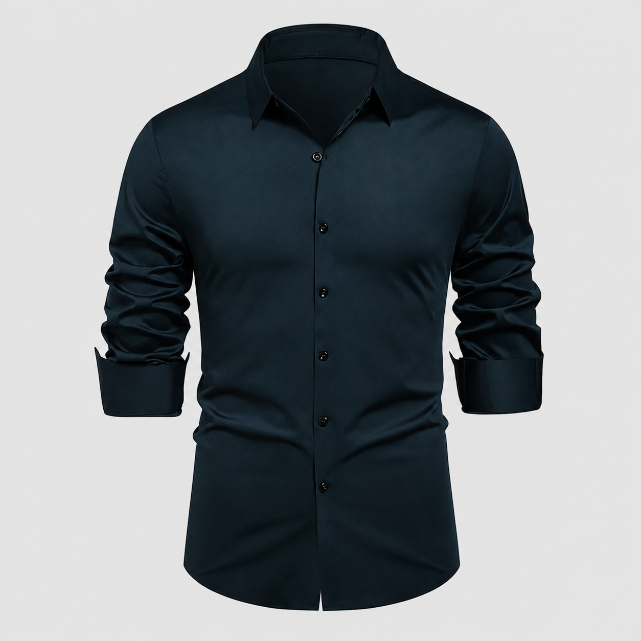 Slim Fit Long Sleeve Solid Color Formal Shirt For Men
