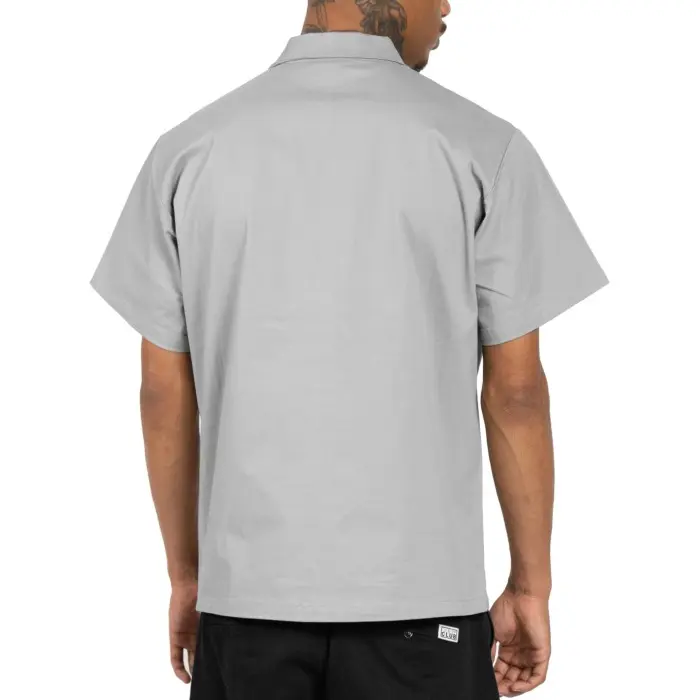 Heavyweight Half Zip Short Sleeve Work Shirt with Dual Pockets for Men