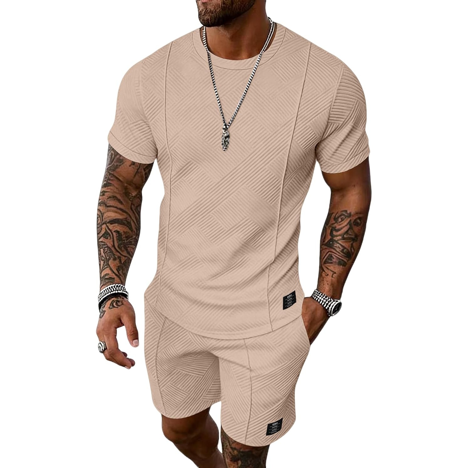 Casual Summer Athletic Shorts And Tshirt Set  For Men