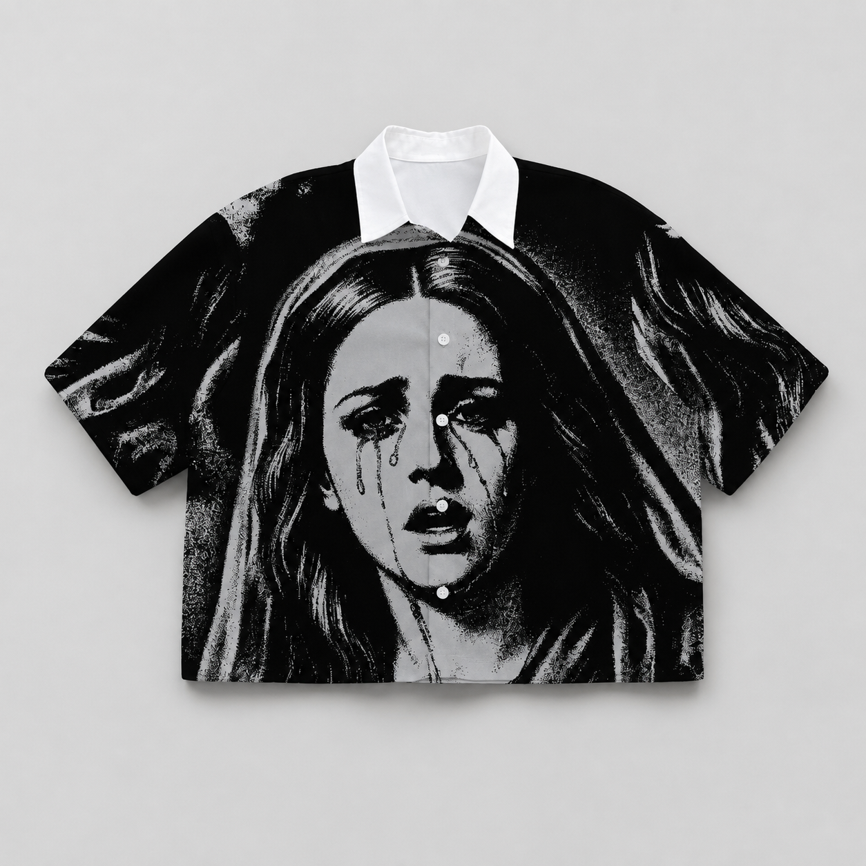 Streetwear Loose Fit Graphic Print Short Sleeve Casual Shirt For Men