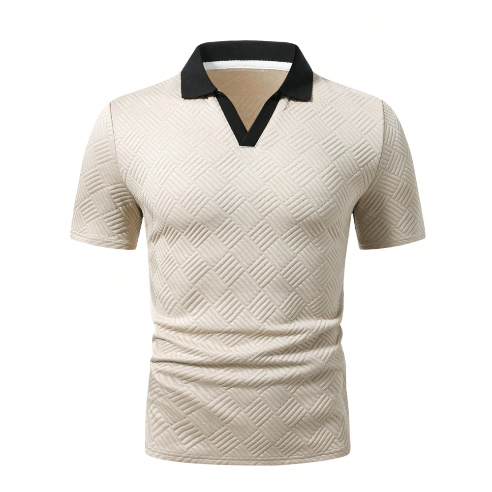 Casual Patch Up Half Placket Polo T Shirt For Men