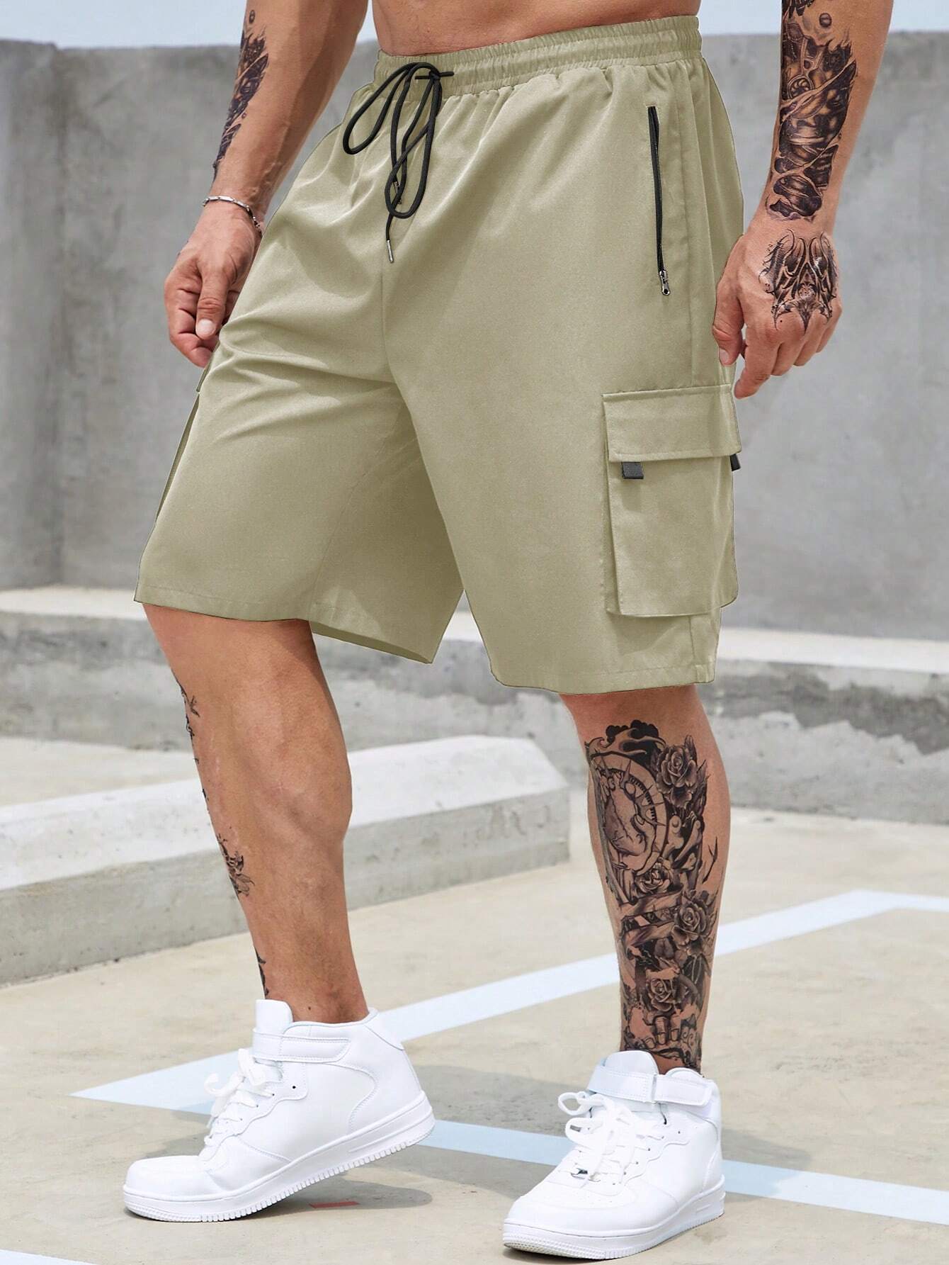 Casual Athletic Cargo Shorts-Vacay Outfit