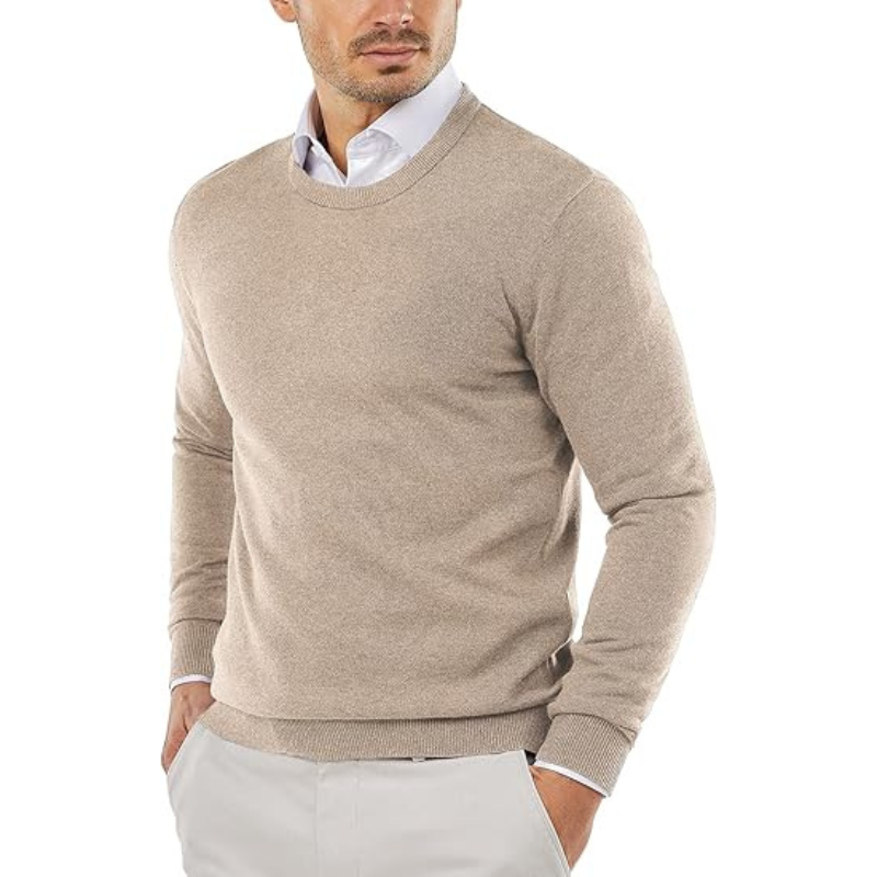 Mens Crew Neck Sweater Slim Fit Lightweight Sweatshirts