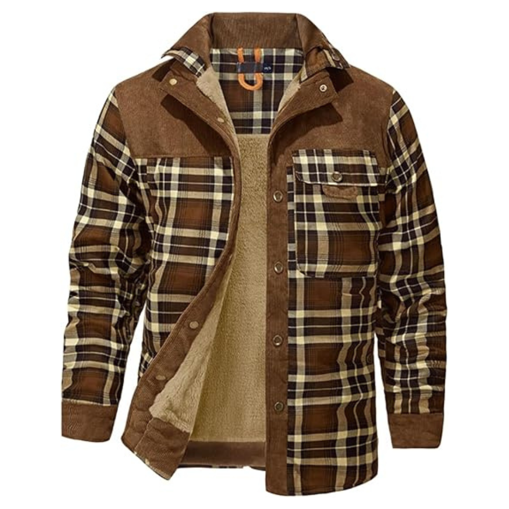 Flannel Plaid Lined Patterned Hooded Jacket
