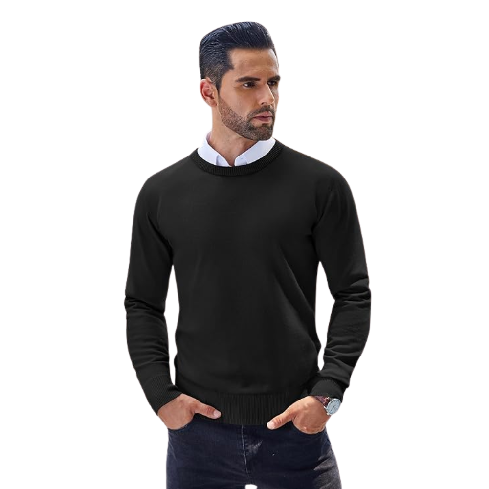 Men’s Slim Fit Crew Neck Knitted Sweater Lightweight Pullover