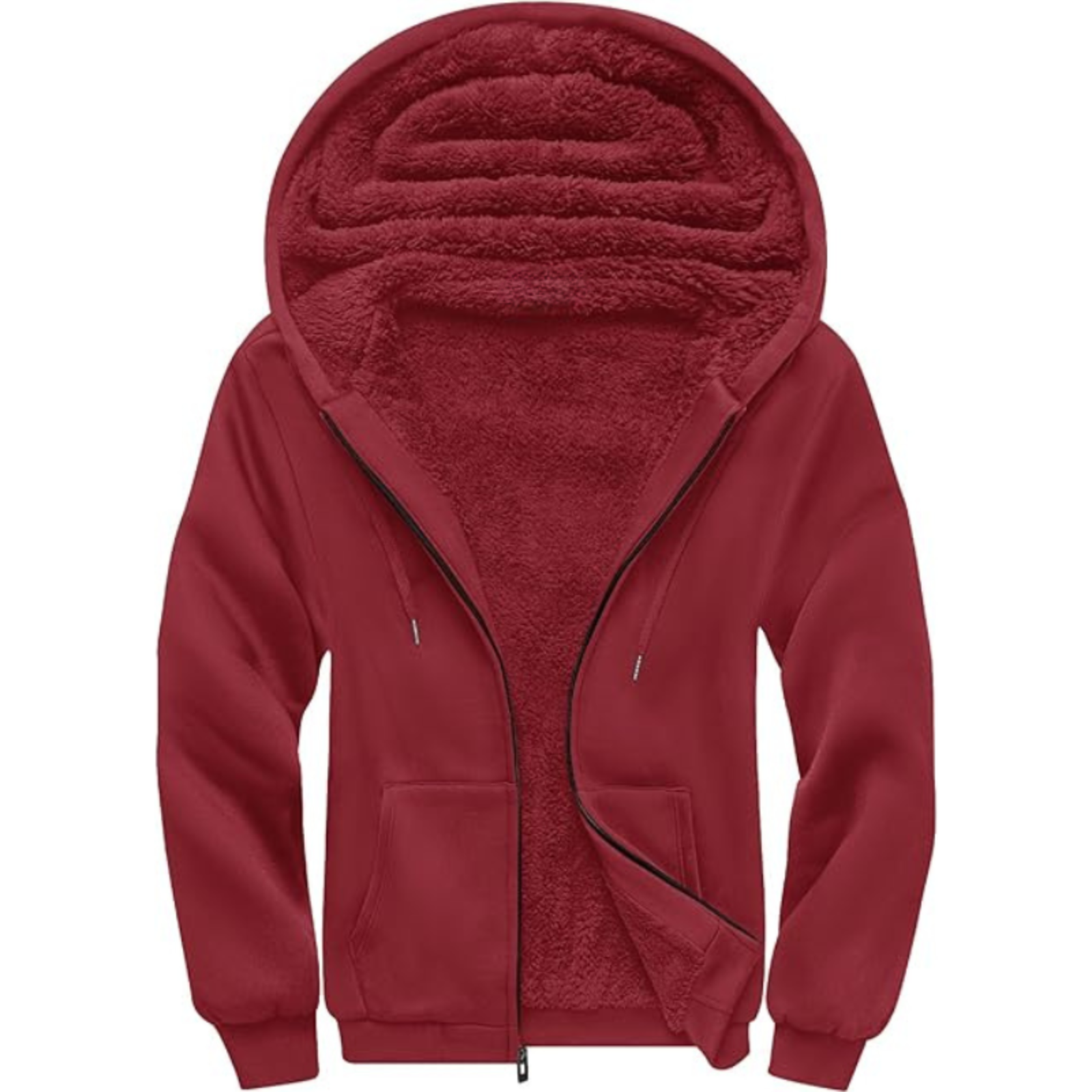 Heavyweight Sherpa Lined Zip Hoodie For Men