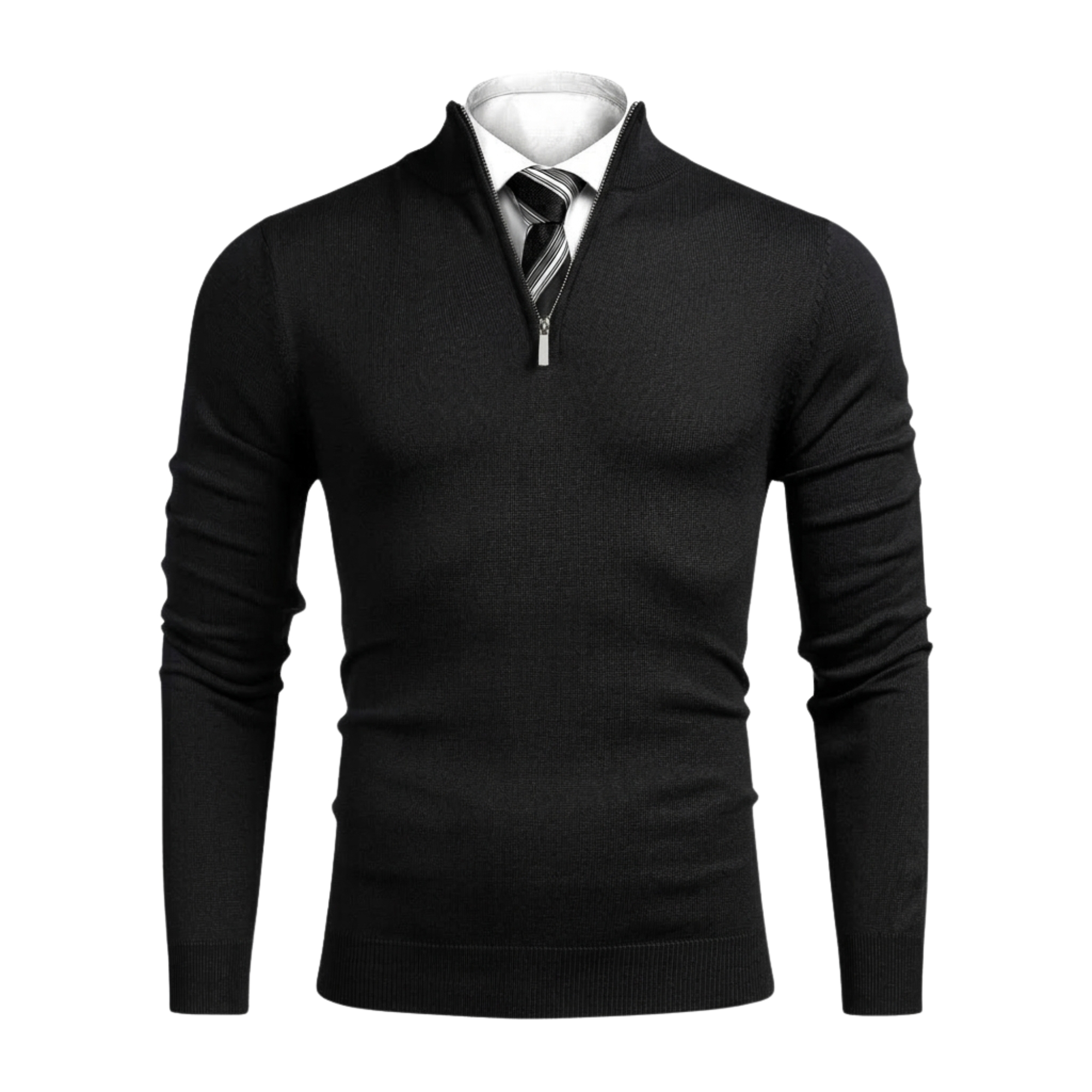 Slim Fit Quarter Zip Knit Pullover