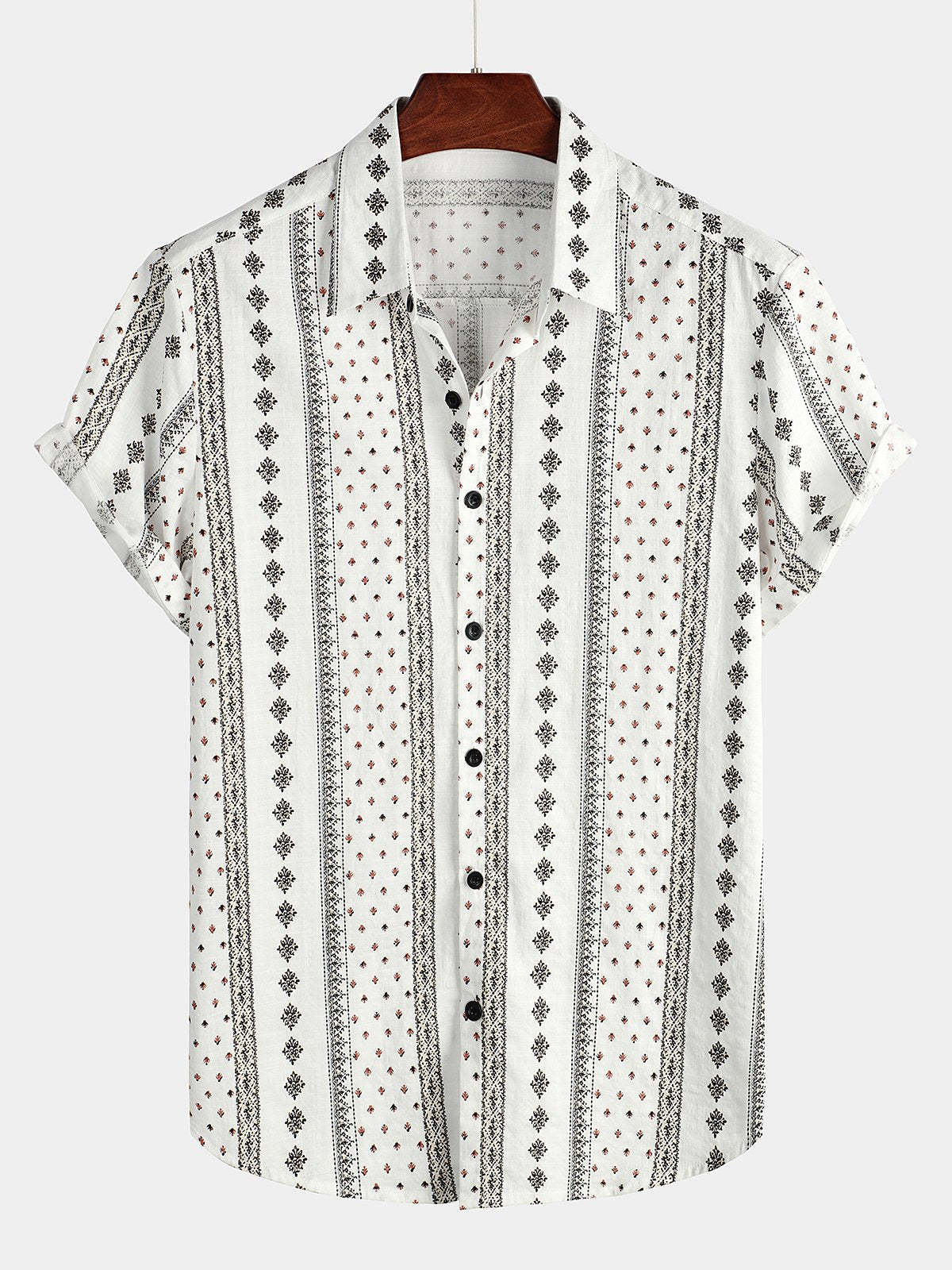 Men Retro Button Up Short Sleeve Shirt-Vacay Outfit