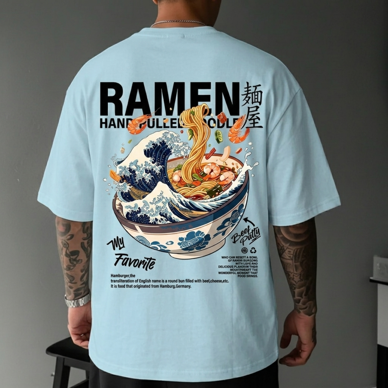 Printed Pattern Round Short Sleeve T Shirt For Men