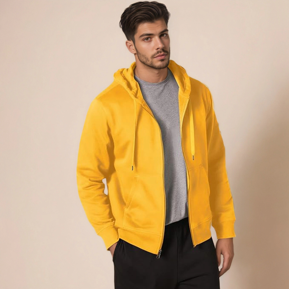 Essentials Zip Up Fleece Hoodie For Men