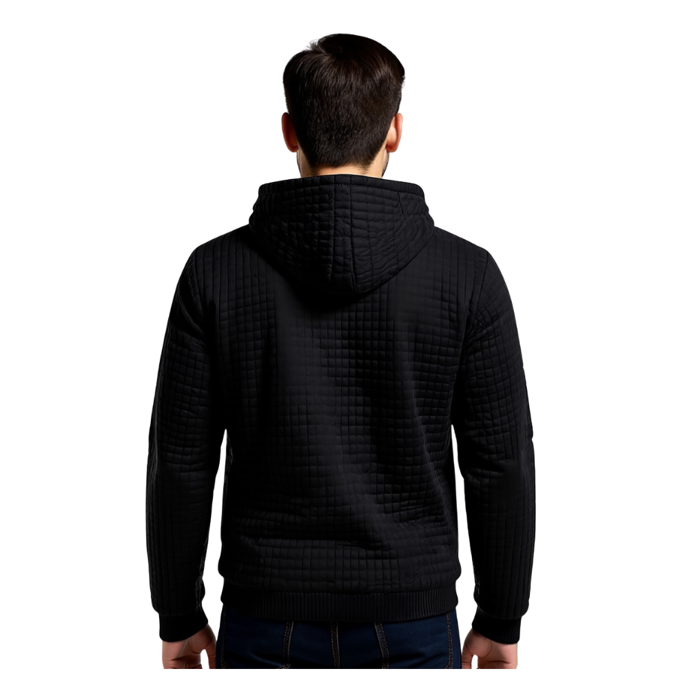 Men Hooded Sweatshirt With Long Sleeves And Drawstring Design