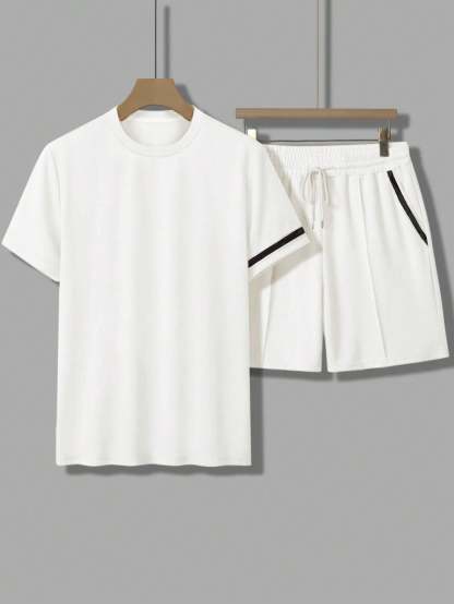Midnight Athletic T Shirt And Shorts Set-Vacay Outfit