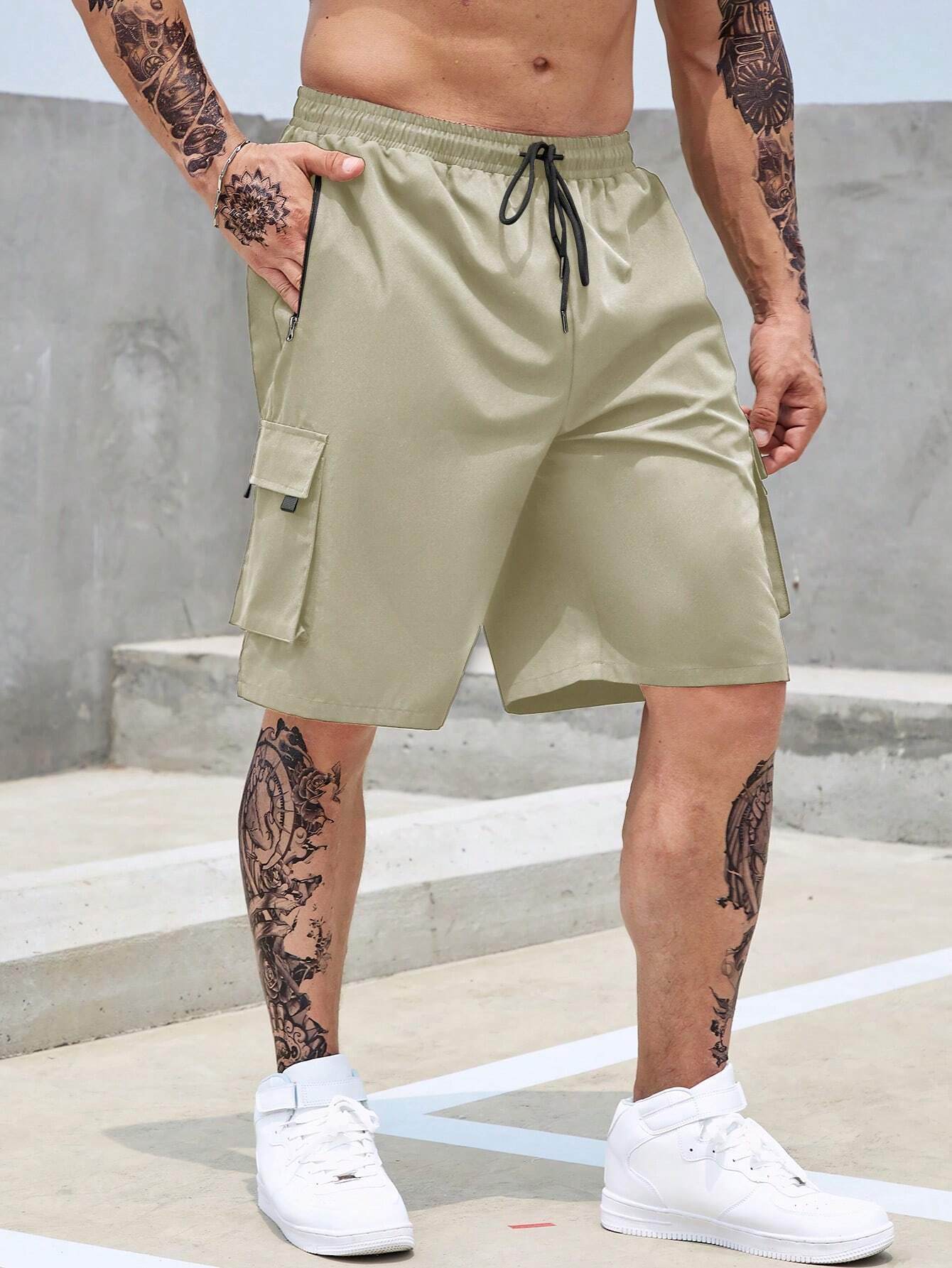 Casual Athletic Cargo Shorts-Vacay Outfit