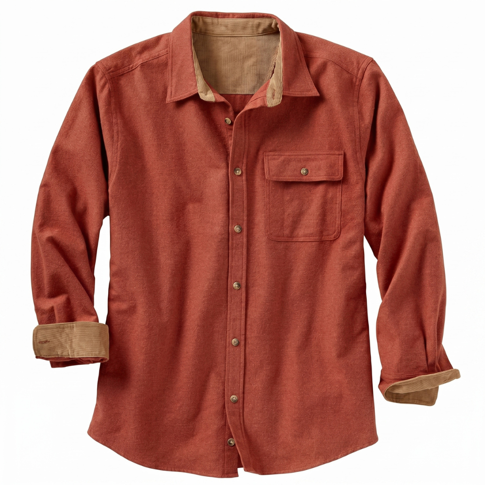 Sleeve And Button Down Flannel Shirt Long Sleeve For Men