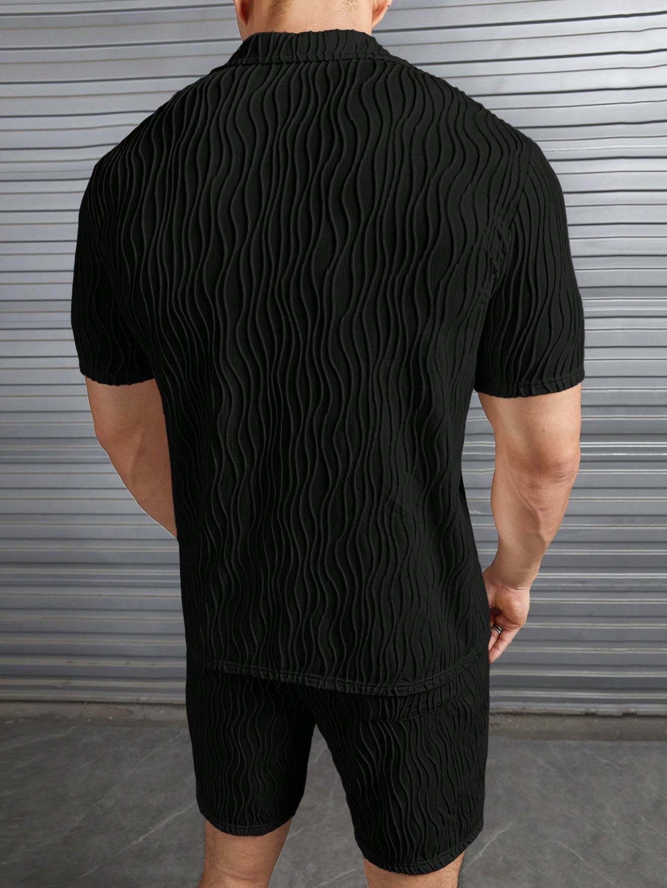 Casual Lapel Shirt And Short Set-Vacay Outfit