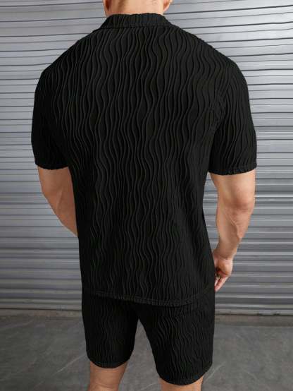 Casual Lapel Shirt And Short Set-Vacay Outfit