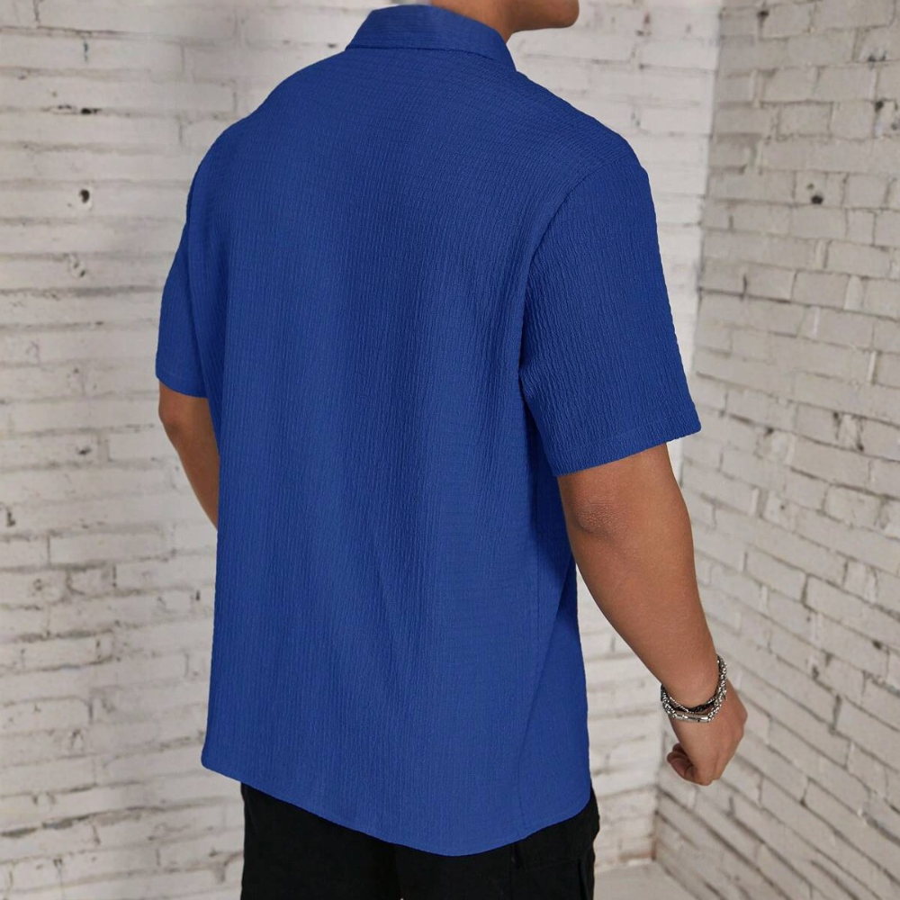 Knit Jacquard Loose Beach Vacation Shirt For Men