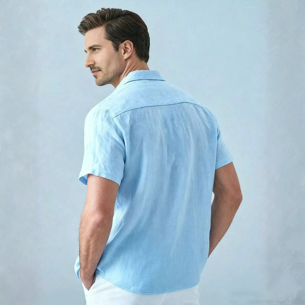 Solid Short Sleeve Casual Shirt For Men